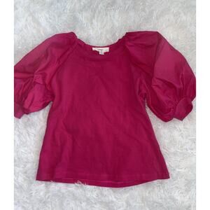 A Loves A Girls Sz. S Pink Puff Sleeve Shirt. Adorable, Exc. Condition